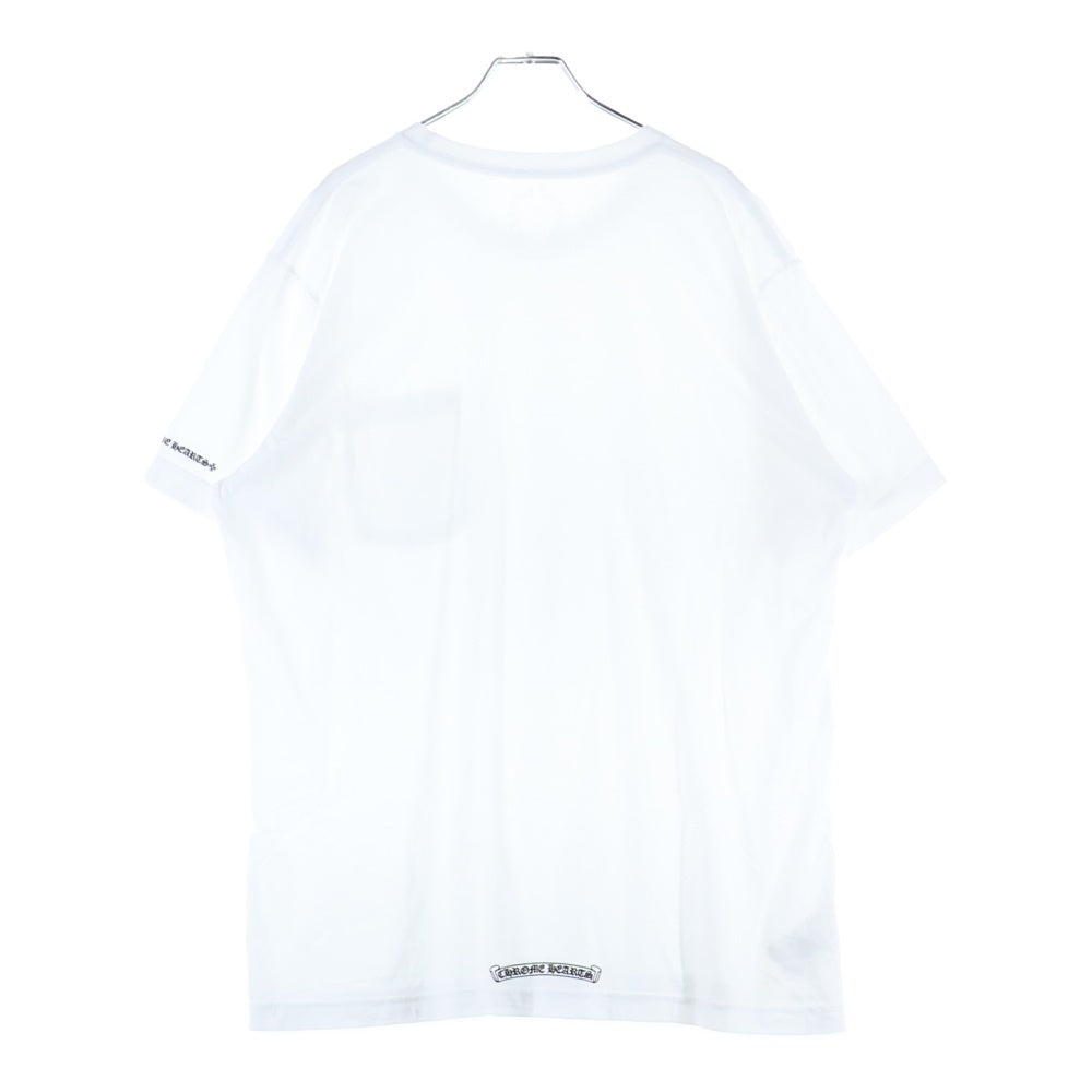CHROME HEARTS(クロムハーツ) NECK LOGO TEE ネックロゴプリント クルーネック半袖Tシャツカットソー ホワイト