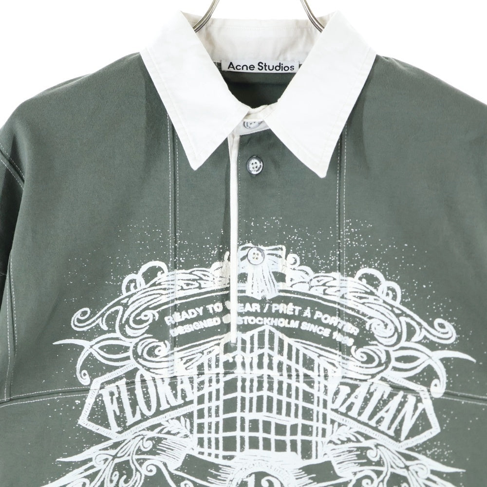 Acne Studios(アクネ ストゥディオズ) フロントロゴ 長袖Tシャツ ポロシャツ グリーン FN-UX-TSHI000142