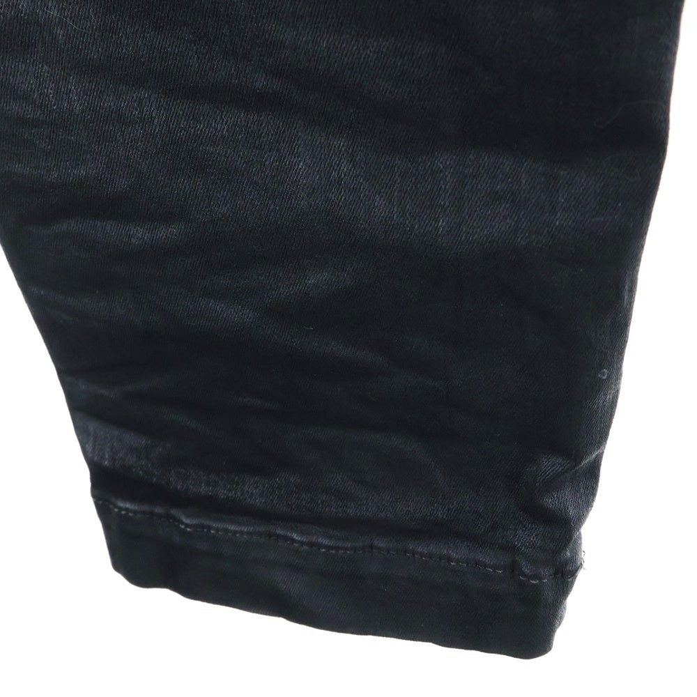 Rick Owens DRKSHDW(リックオウエンス ダークシャドウ) 24AW クラッチカーゴドローストリングコーティングロングパンツ ブラック