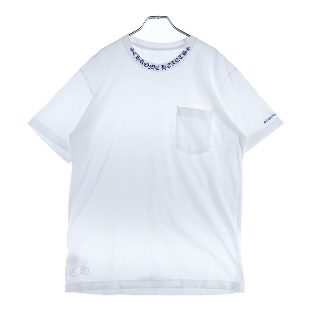 CHROME HEARTS(クロムハーツ) NECK LOGO S/S TEE ネック ロゴプリント 半袖Tシャツ カットソー ホワイト