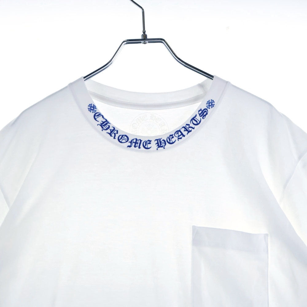 CHROME HEARTS(クロムハーツ) NECK LOGO S/S TEE ネック ロゴプリント 半袖Tシャツ カットソー ホワイト