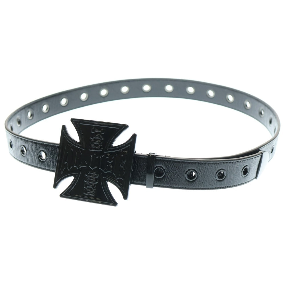 Alice Hollywood(アリス ハリウッド) BLISTERED CHOPPER BELT クロスモチーフ ベルト ブラック