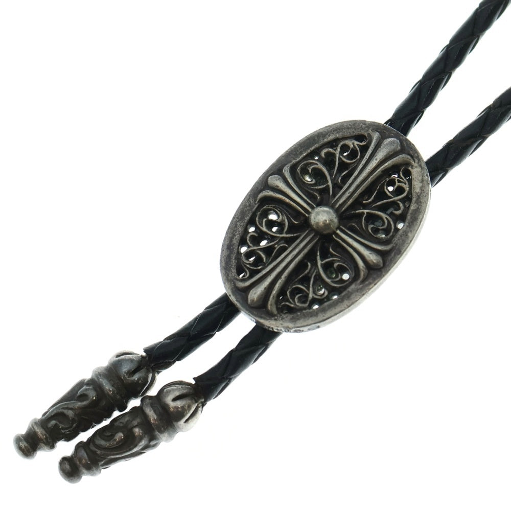 CHROME HEARTS(クロムハーツ) BOLOTIE OVALTINY タイニークラシックオーバルクロス ループタイ シルバー/ブラック BCA209