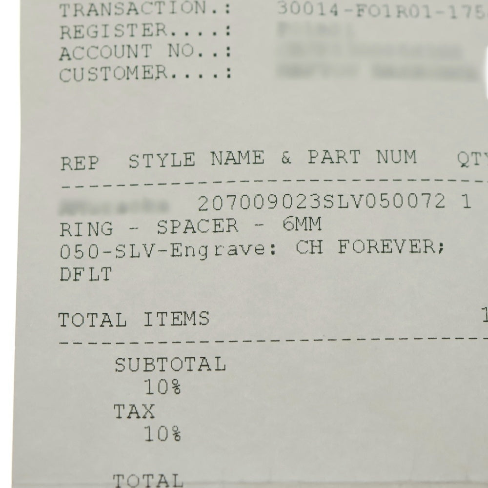 CHROME HEARTS(クロムハーツ) 6mm SPACER FOREVER 6mmスペーサーリング フォーエバーシルバー BCA337