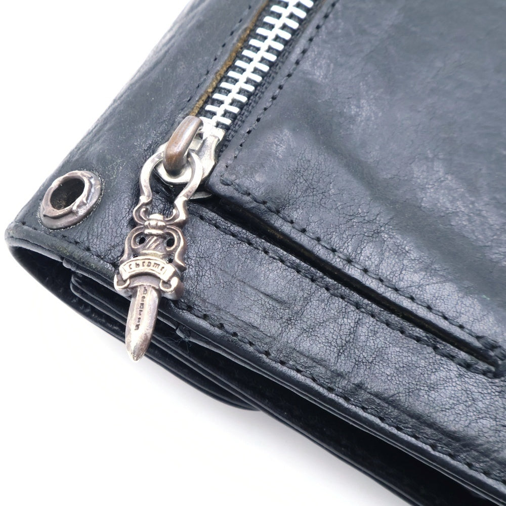 CHROME HEARTS(クロムハーツ) WAVE ウェーブ レザーウォレット 財布 ブラック BCA374