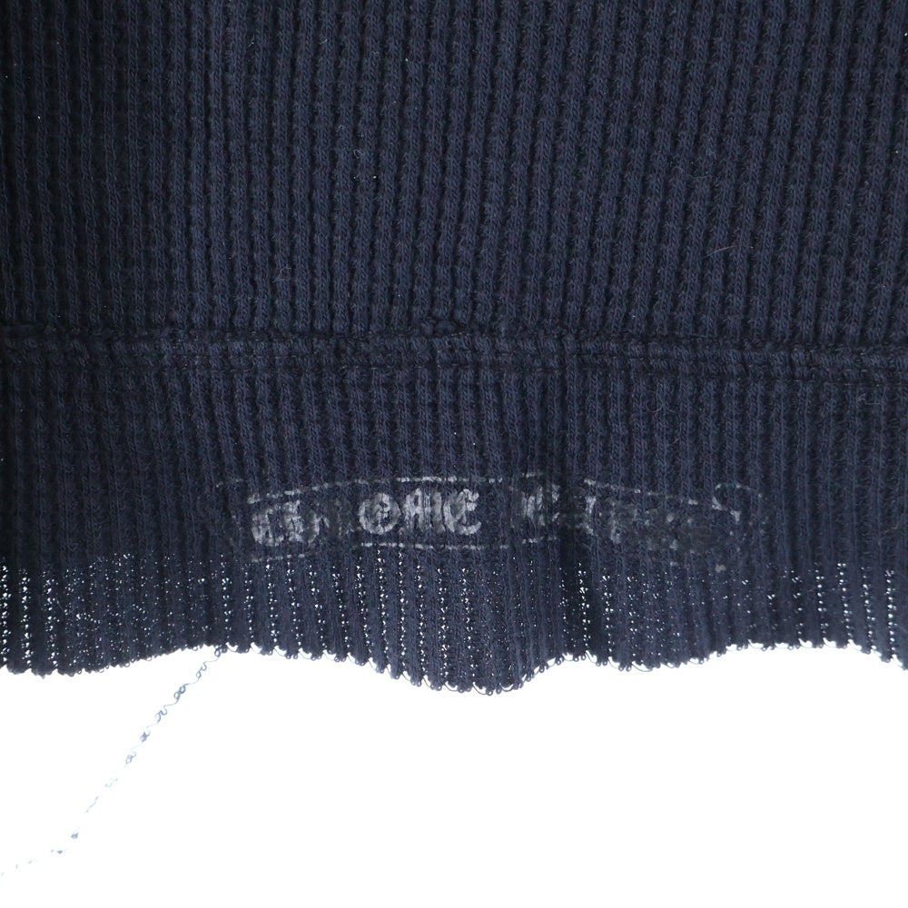 CHROME HEARTS(クロムハーツ) OLD VINE DAGGER SCROLL LABEL ヴァインダガー スクロールラベル ロゴプリント サーマル長袖Tシャツ カットソー ブラック