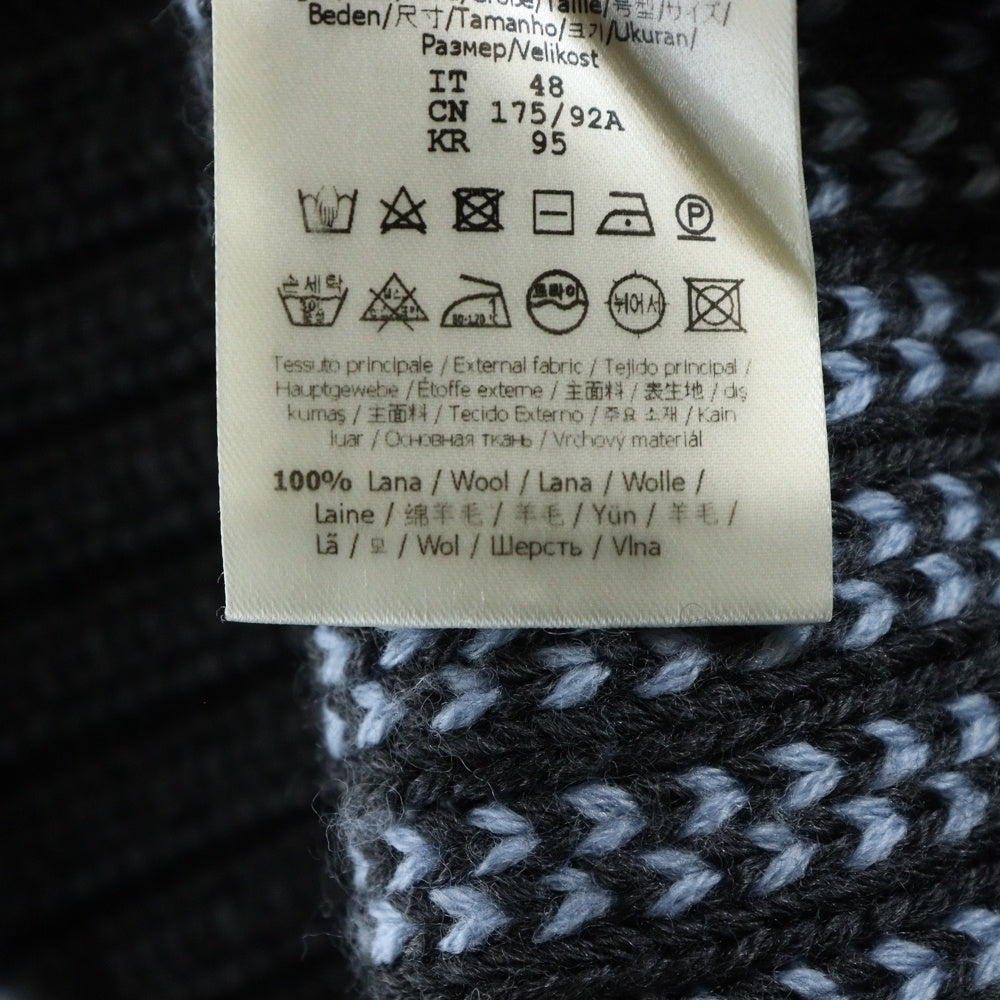 FENDI(フェンディ) クルーネック ジャガード ニットセーター ブラック FAE549 APPD