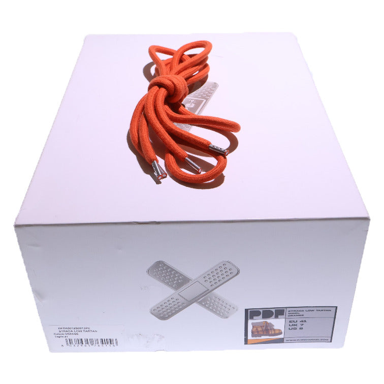 PDF(ピーディーエフ) STRADA LOW TARTAN ハイカットブーツ オレンジ dfm45012s0013pc-org