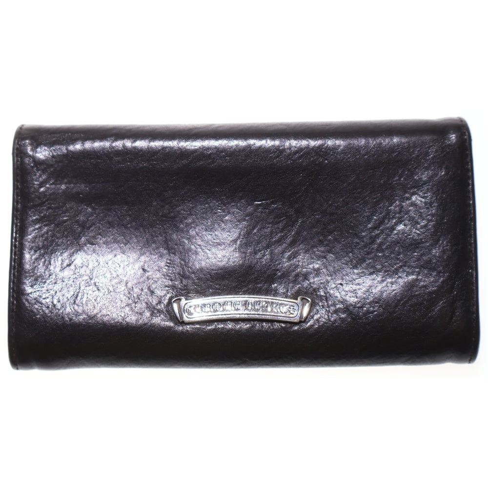CHROME HEARTS(クロムハーツ) JUDY CROSS BALL ジュディ クロス ボール ボタン レザーウォレット 長財布 ブラック BCA366