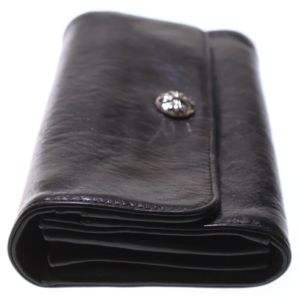 CHROME HEARTS(クロムハーツ) JUDY CROSS BALL ジュディ クロス ボール ボタン レザーウォレット 長財布 ブラック BCA366