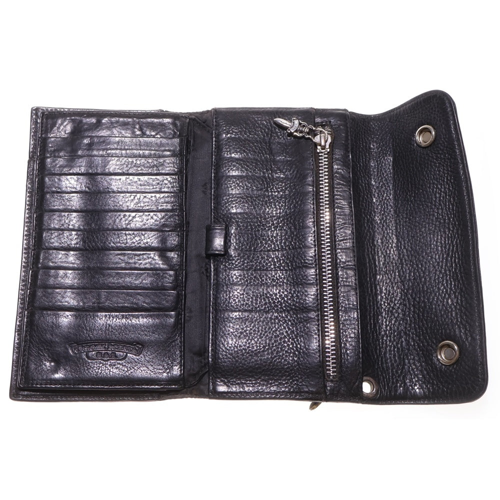 CHROME HEARTS(クロムハーツ) WAVE ウェーブ レザーウォレット 財布 ブラック BCA374