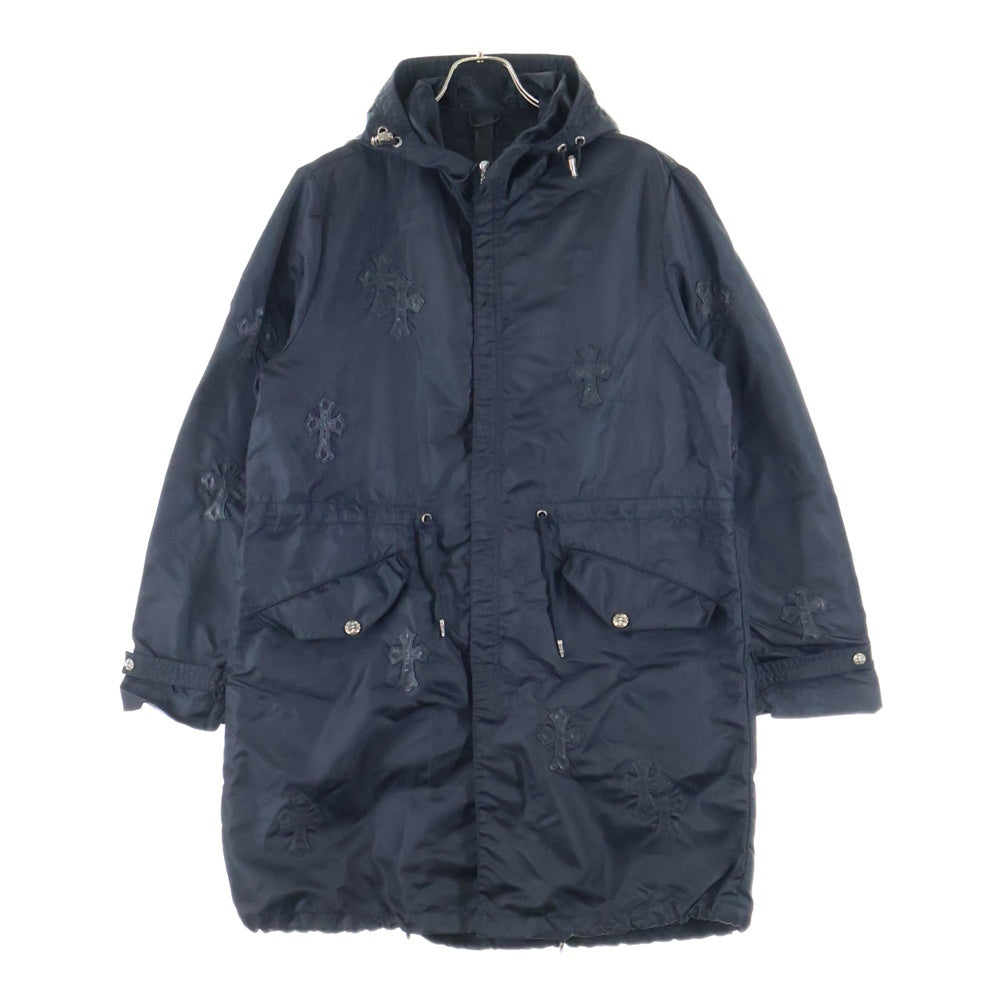 CHROME HEARTS(クロムハーツ) PUDDLES クロスパッチ ダガージップ ナイロンコート ブラック