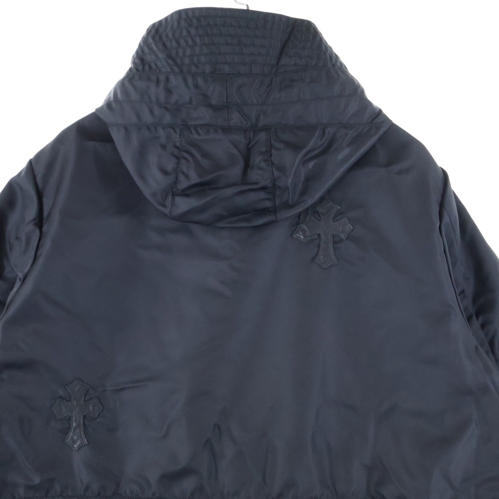 CHROME HEARTS(クロムハーツ) PUDDLES クロスパッチ ダガージップ ナイロンコート ブラック