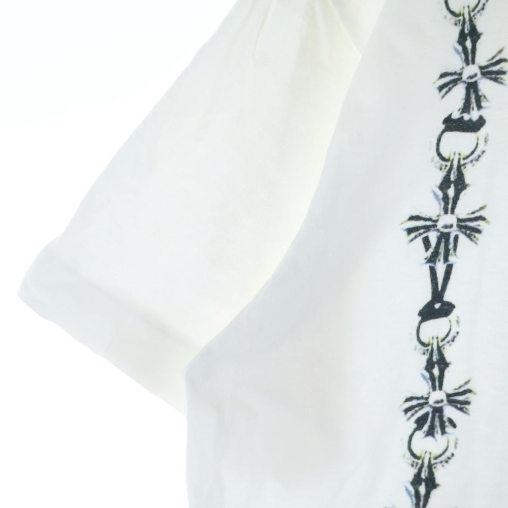 CHROME HEARTS(クロムハーツ) ×COMME des GARCONS コムデギャルソン スクロールラベル カットアウトCHプラスプリント 半袖Tシャツ カットソー ホワイト OT-T026