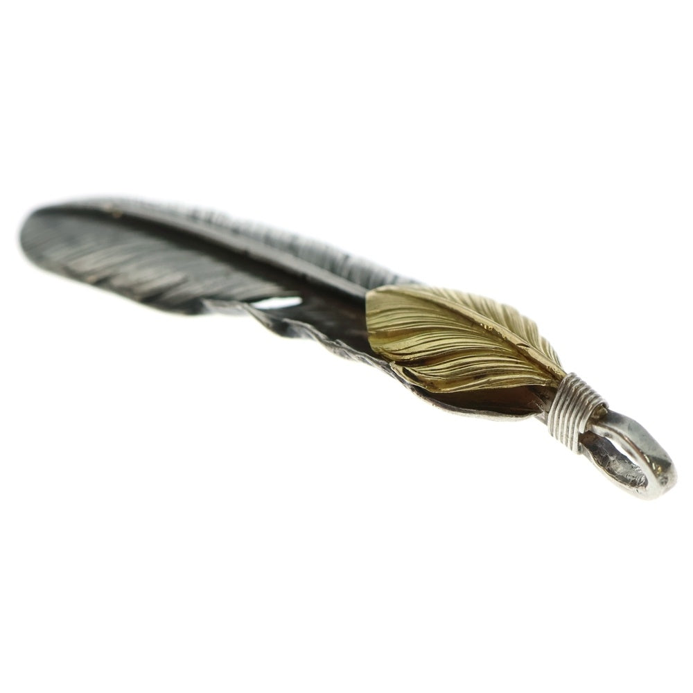 goro's(ゴローズ) 【オールド】上金特大フェザー 左向き ペンダントトップ シルバー/ゴールド