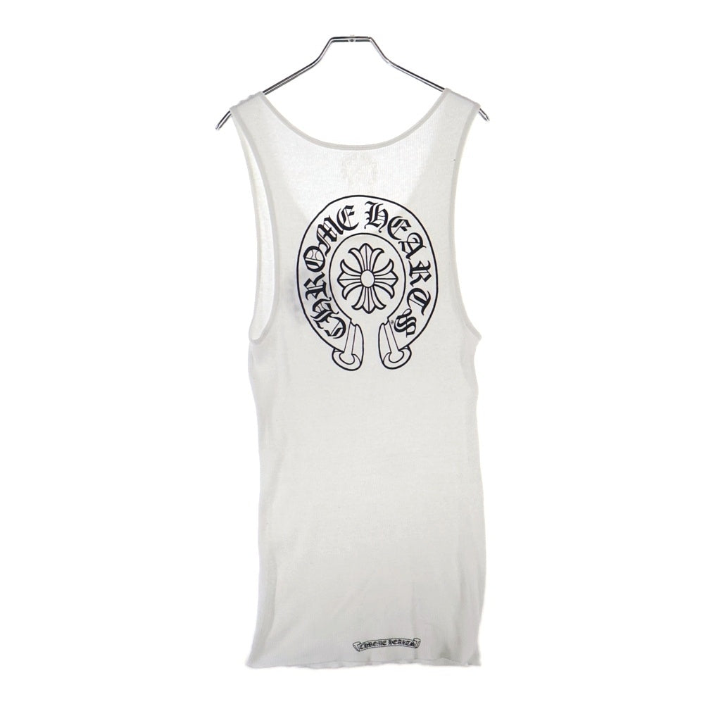 CHROME HEARTS(クロムハーツ) ホースシュープリント リブタンクトップ ノースリーブカットソー ホワイト