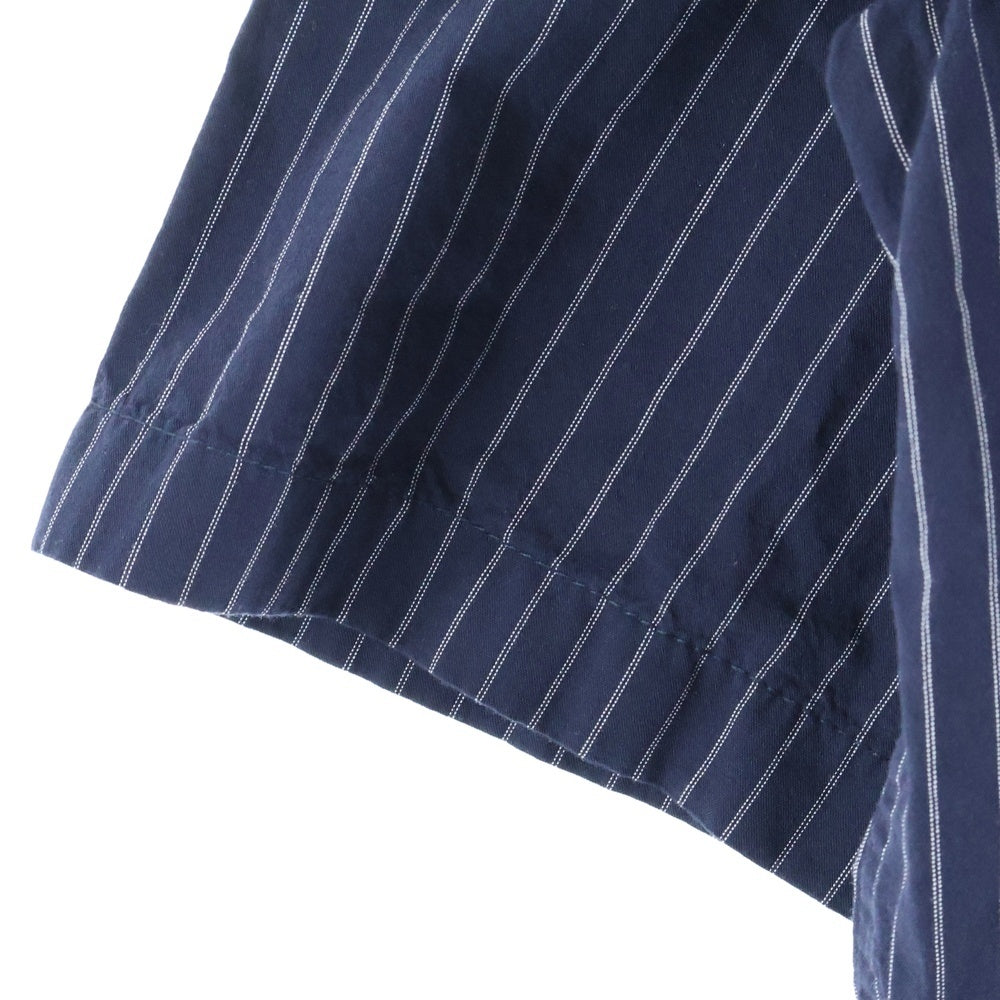Acne Studios(アクネ ストゥディオズ) ストライプボタンアップシャツ 半袖シャツ ネイビー FN-MN-SHIR000880