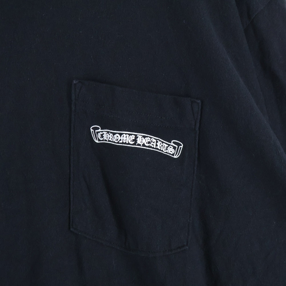 CHROME HEARTS(クロムハーツ) CH T-SHIRT スクロールラベルプリント クルーネック ポケット 半袖Tシャツ