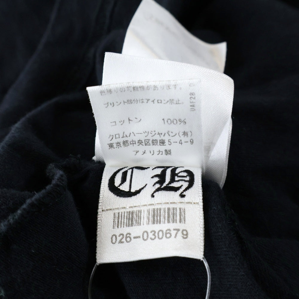 CHROME HEARTS(クロムハーツ) CH T-SHIRT スクロールラベルプリント クルーネック ポケット 半袖Tシャツ