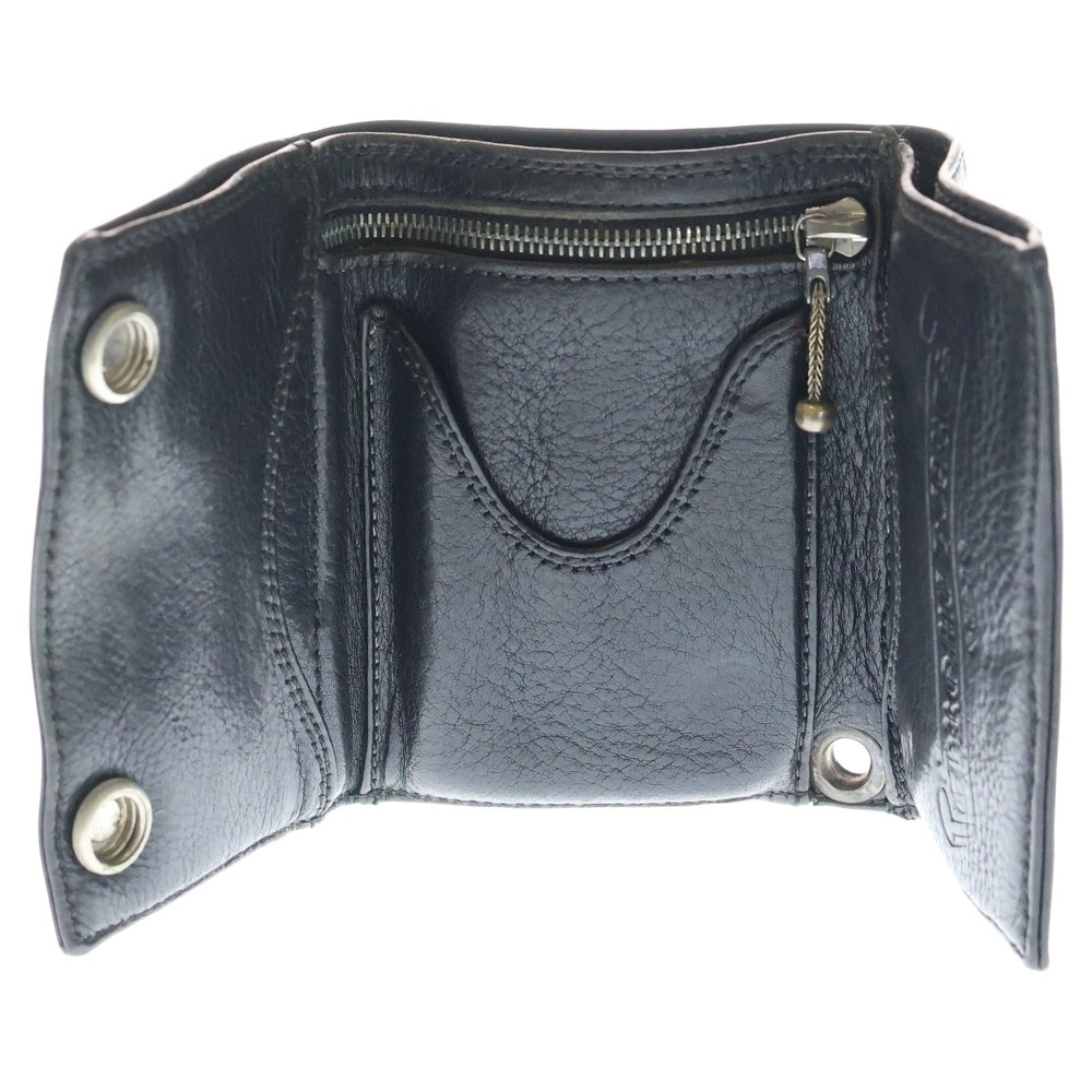 CHROME HEARTS(クロムハーツ) 3FOLD 3フォールド クロスボタン レザーウォレット 財布 ブラック BCA364