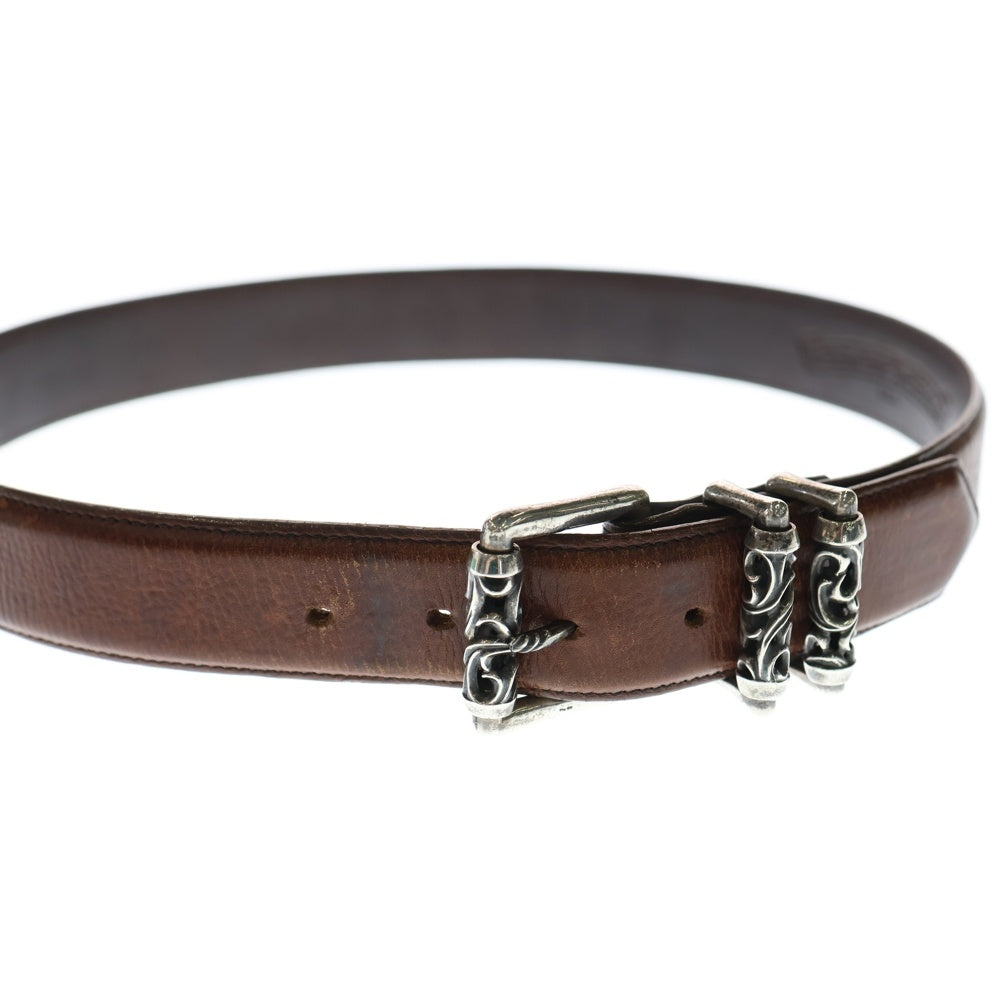 CHROME HEARTS(クロムハーツ) BLT ROLLER 3PC1.5inch 3PCローラーバックル レザーベルト ブラウン