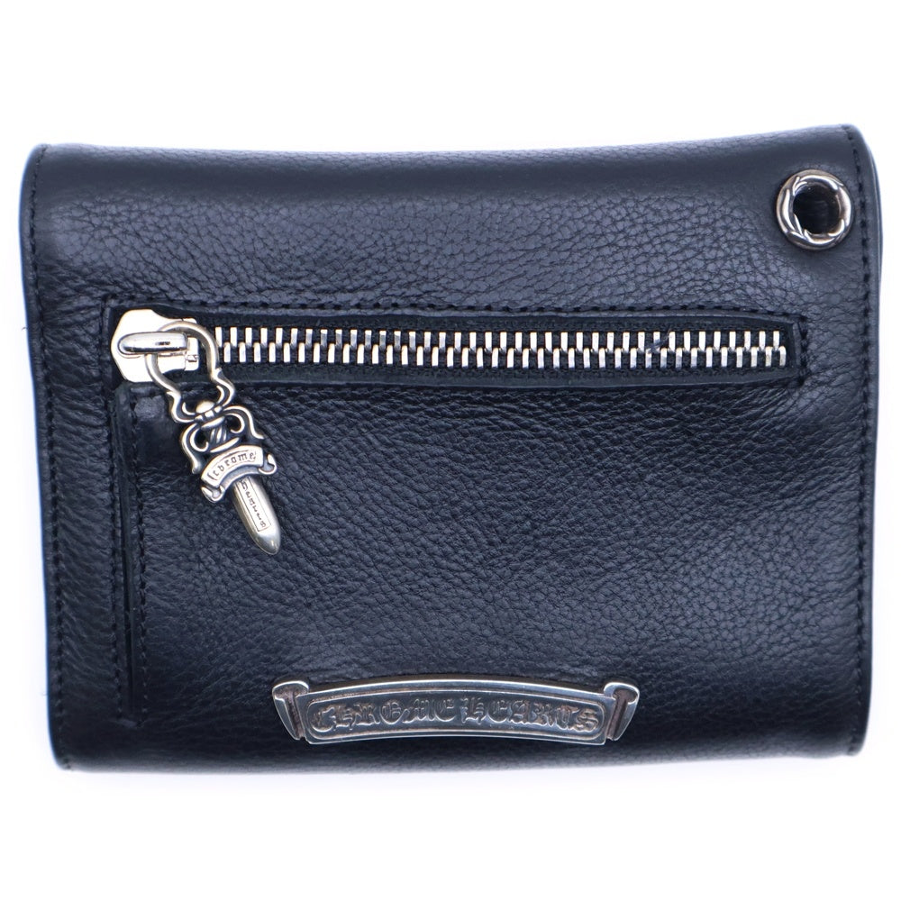 CHROME HEARTS(クロムハーツ) WAVE MINI ウェーブミニ レザーウォレット 財布 ブラックBCA373