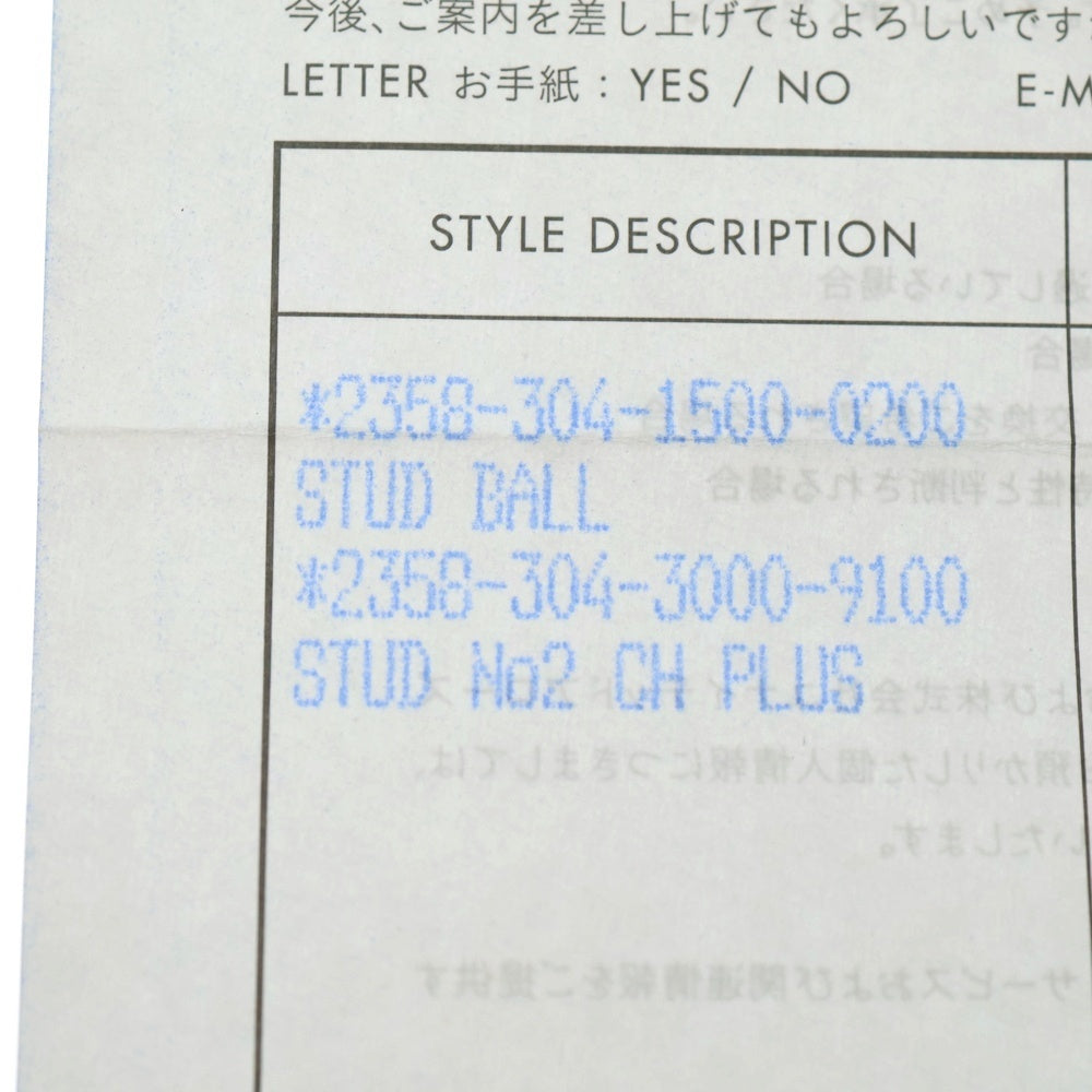 CHROME HEARTS(クロムハーツ) STUD CRSBLL クロスボールスタッドピアス シルバー BCA110