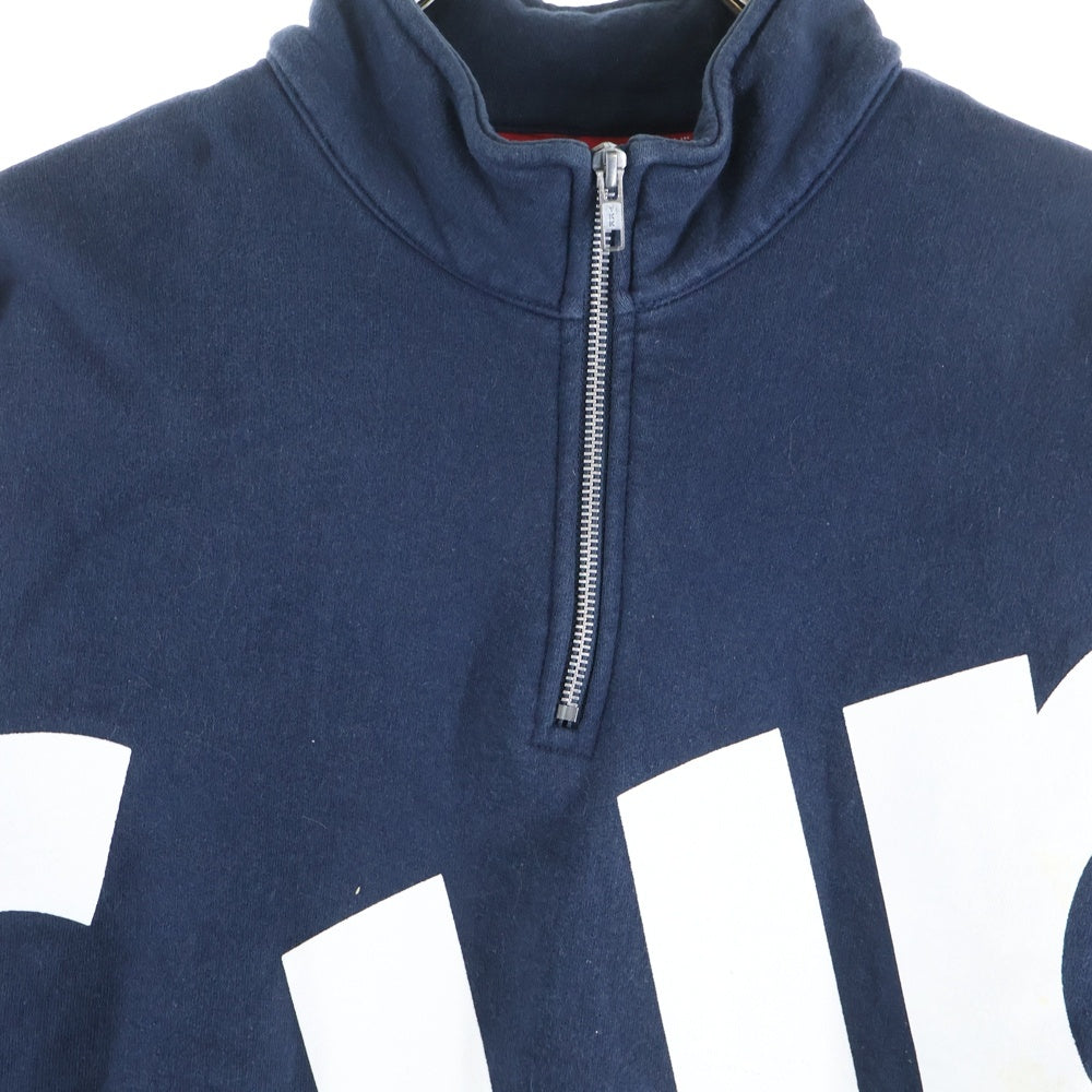 SUPREME(シュプリーム) Sup Half Zip Pullover フロントビッグロゴ ハーフジップ ネイビー