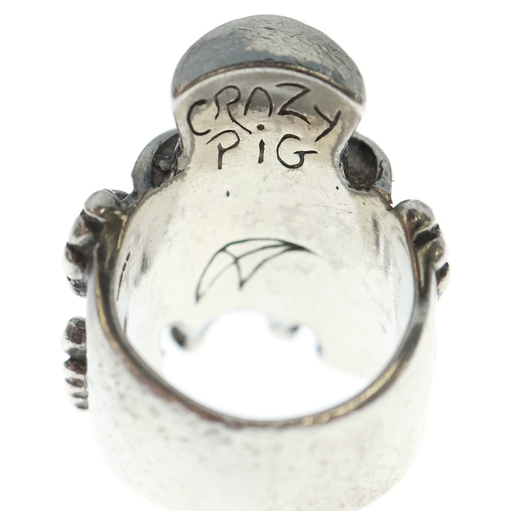 CRAZY PIG(クレイジーピッグ) MASCOT SKULL RING シルクハット スカル リング シルバー
