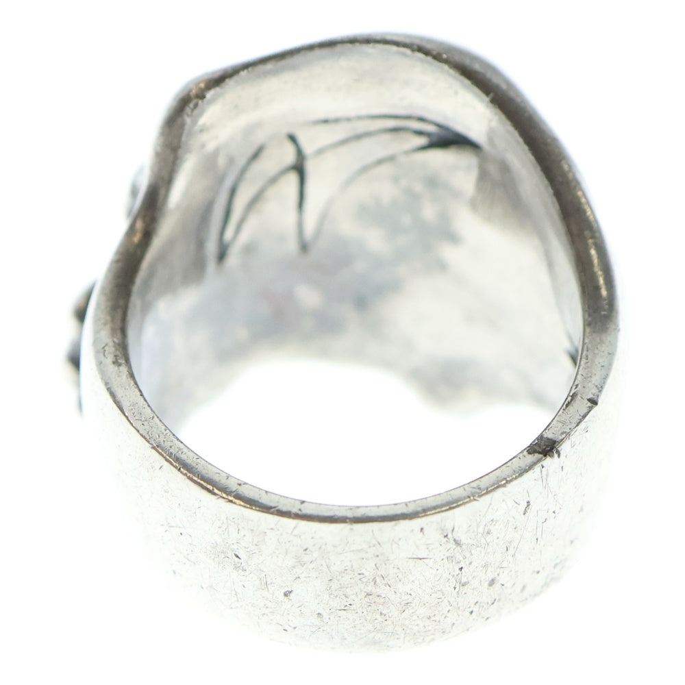 CRAZY PIG(クレイジーピッグ) THREE QUARTER SKULL & CROSSBONES RING ボーンスカル リング シルバー