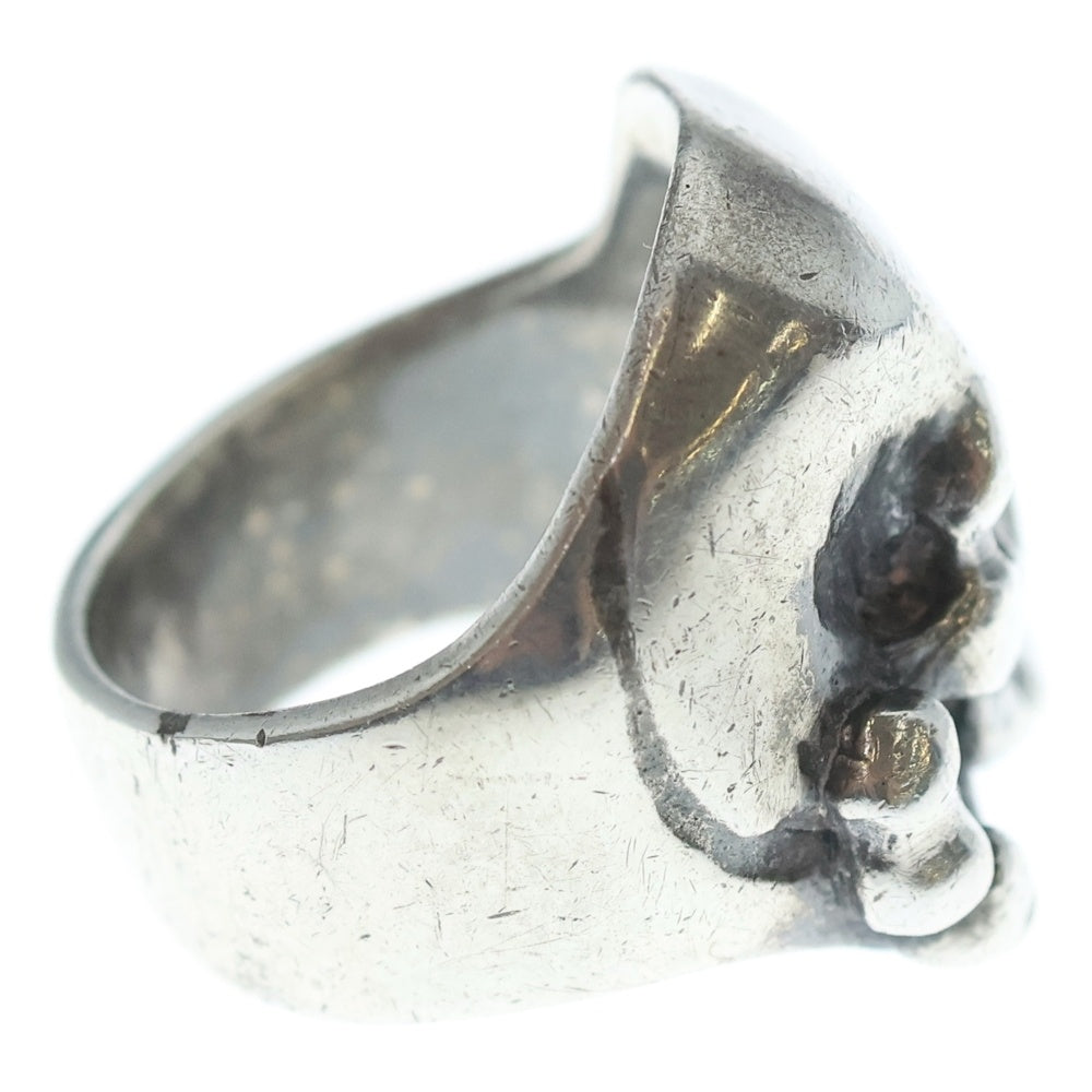 CRAZY PIG(クレイジーピッグ) THREE QUARTER SKULL & CROSSBONES RING ボーンスカル リング シルバー