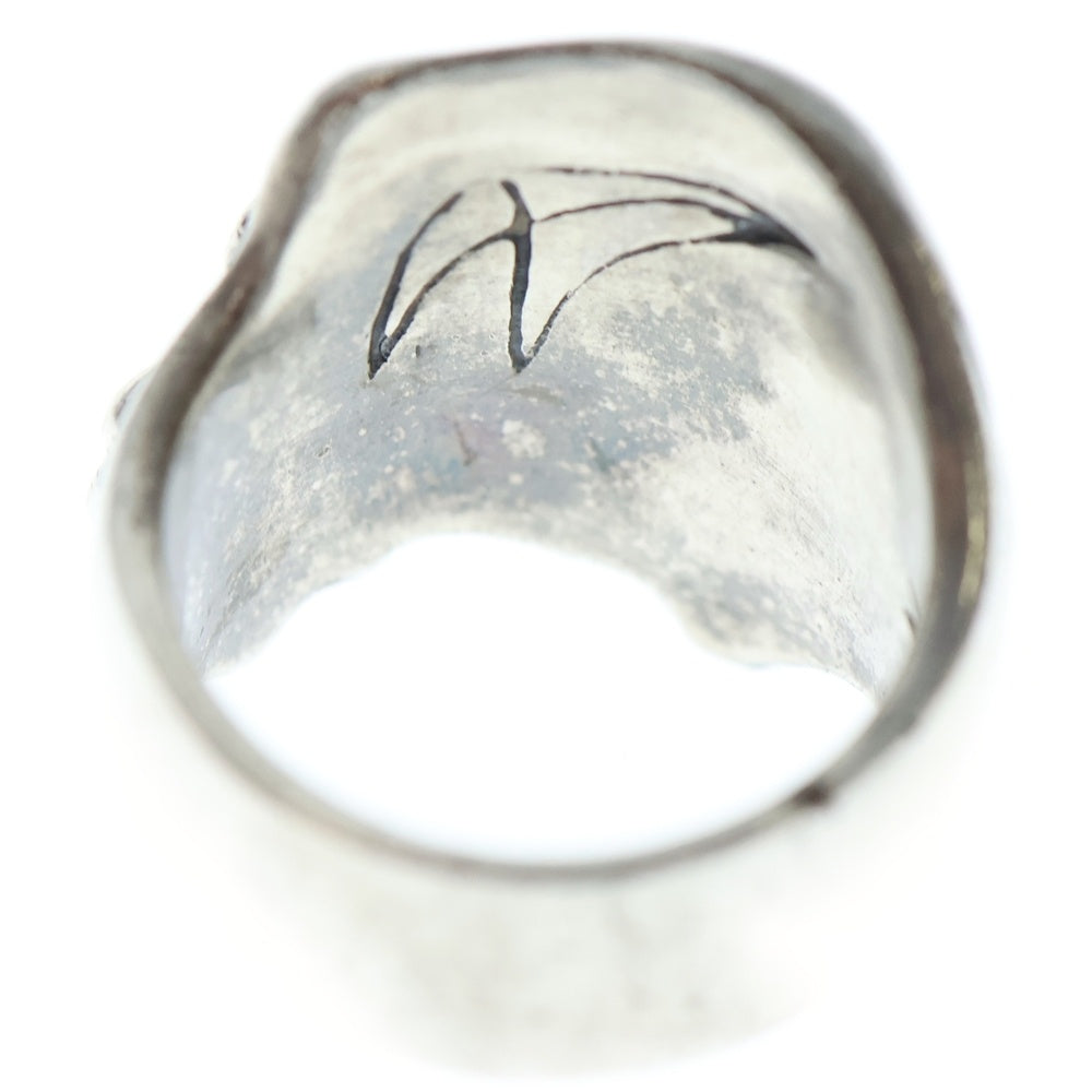CRAZY PIG(クレイジーピッグ) THREE QUARTER SKULL & CROSSBONES RING ボーンスカル リング シルバー