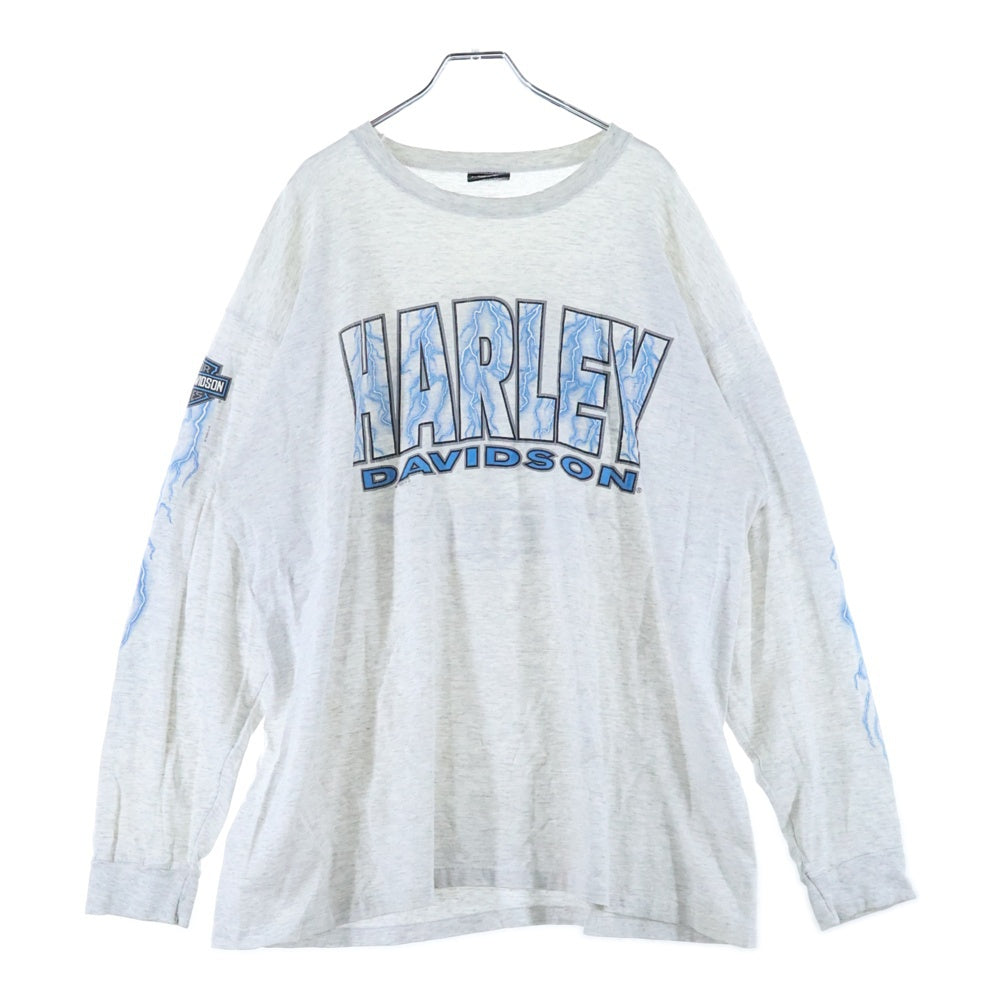 VINTAGE(ヴィンテージ) 90S HARLEY DAVIDSON Lightning L/S Tee サンダー ライトニング 長袖Tシャツ グレー