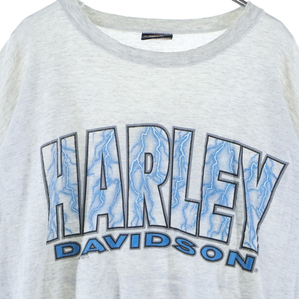 VINTAGE(ヴィンテージ) 90S HARLEY DAVIDSON Lightning L/S Tee サンダー ライトニング 長袖Tシャツ グレー