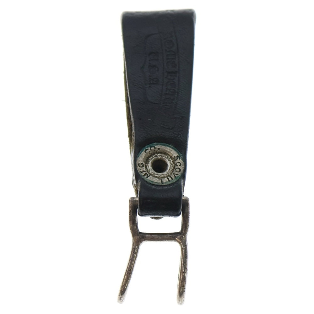 CHROME HEARTS(クロムハーツ) BELT LOOP クロスボールボタンレザーベルトループ シルバー/ブラック BCA397