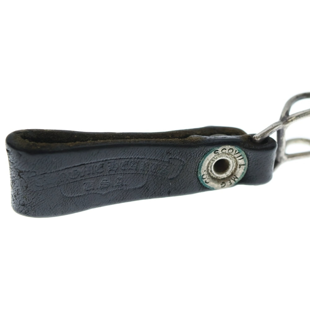CHROME HEARTS(クロムハーツ) BELT LOOP クロスボールボタンレザーベルトループ シルバー/ブラック BCA397