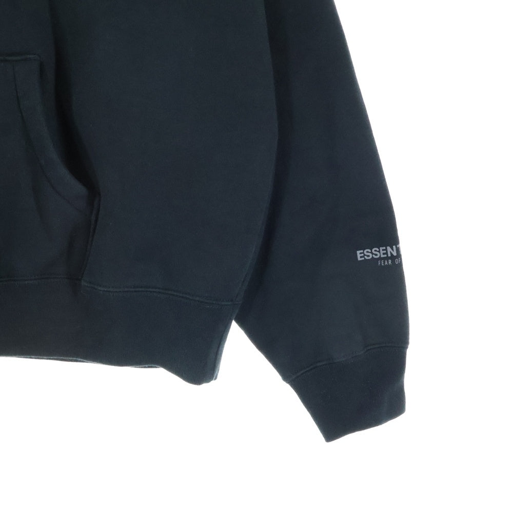 ESSENTIALS FEAR OF GOD(エッセンシャル フィアオブゴッド) フロントロゴプリント プルオーバーパーカー フーディー ブラック