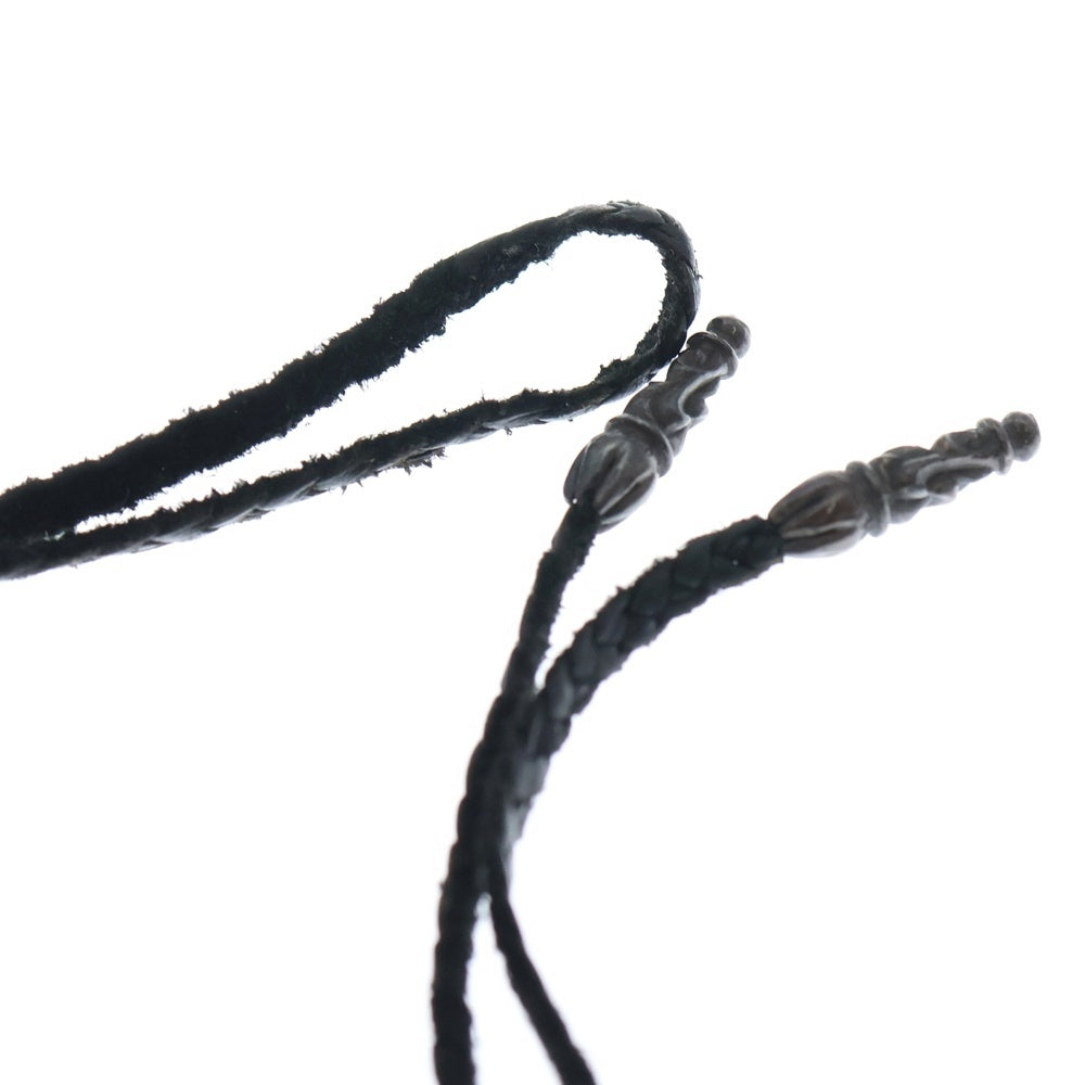 CHROME HEARTS(クロムハーツ) LEATHER BRAID SCROLL ネックレス レザーブレイドネックレス ブラック/シルバー BCA377