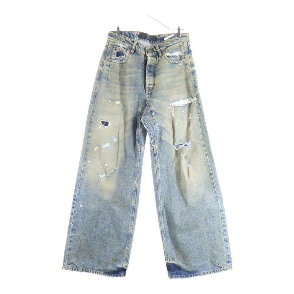 NO/FAITH STUDIOS(ノーフェイスストゥディオス) ワイド ダメージ デニム パンツ インディゴ V294 465-45