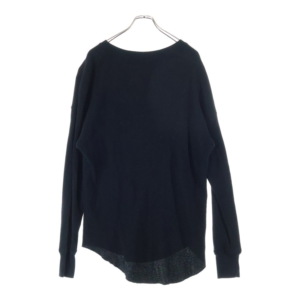 cvtvlist(カタリスト) フロントロゴ刺繍 サーマル 長袖Tシャツ カットソー ロンT ブラック 2401030301