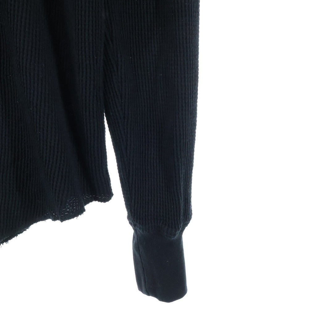 cvtvlist(カタリスト) フロントロゴ刺繍 サーマル 長袖Tシャツ カットソー ロンT ブラック 2401030301