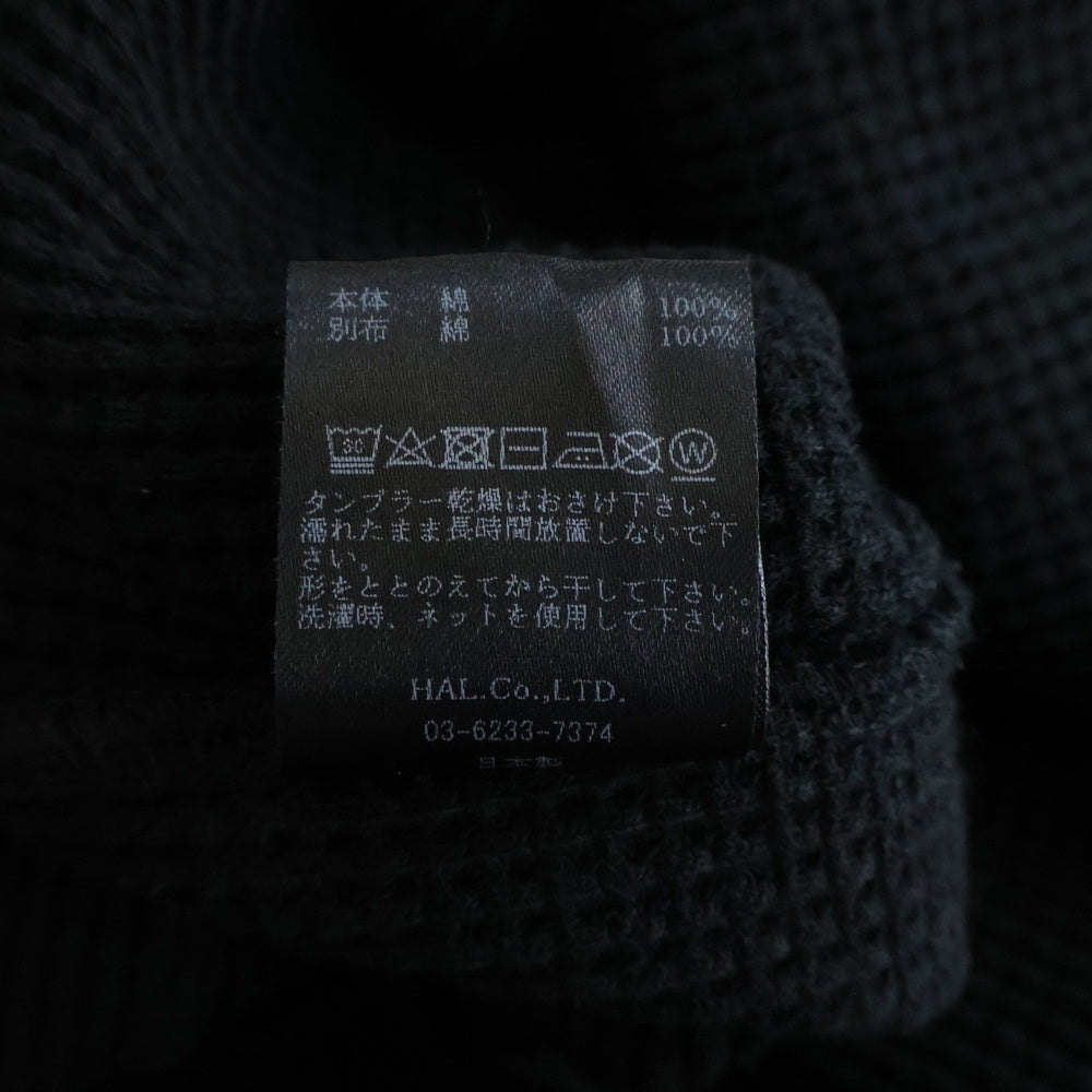 cvtvlist(カタリスト) フロントロゴ刺繍 サーマル 長袖Tシャツ カットソー ロンT ブラック 2401030301