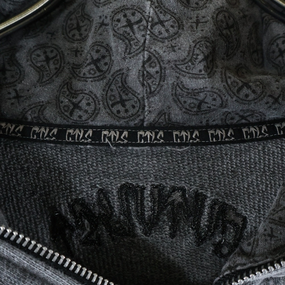 cvtvlist(カタリスト) usual zip hoodie ユージュアル 刺繍デザイン ジップアップパーカー グレー 2201110301