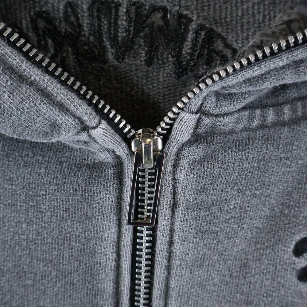 cvtvlist(カタリスト) usual zip hoodie ユージュアル 刺繍デザイン ジップアップパーカー グレー 2201110301