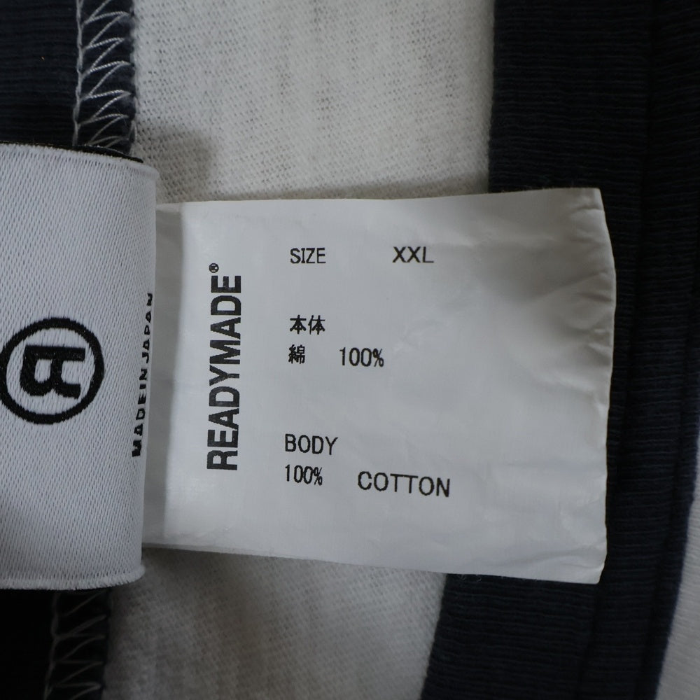 READY MADE(レディメイド) 24SS T-SHIRT RINGER プリント Tシャツ 半袖カットソー ホワイト RE-CO-WH-00-00-276