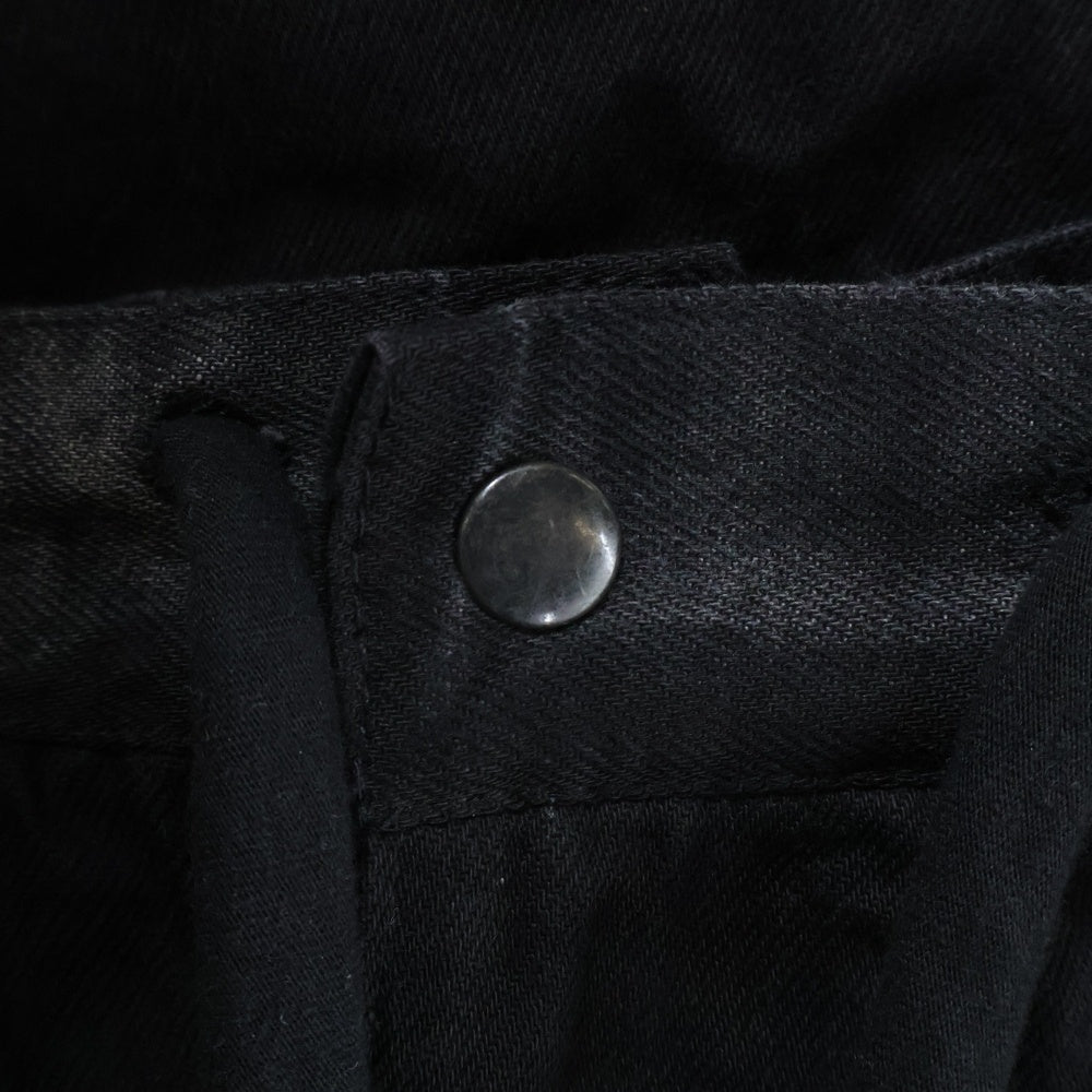 YORI SPORT(ヨリ スポーツ) ダメージ ライン デニムパンツ ブラック