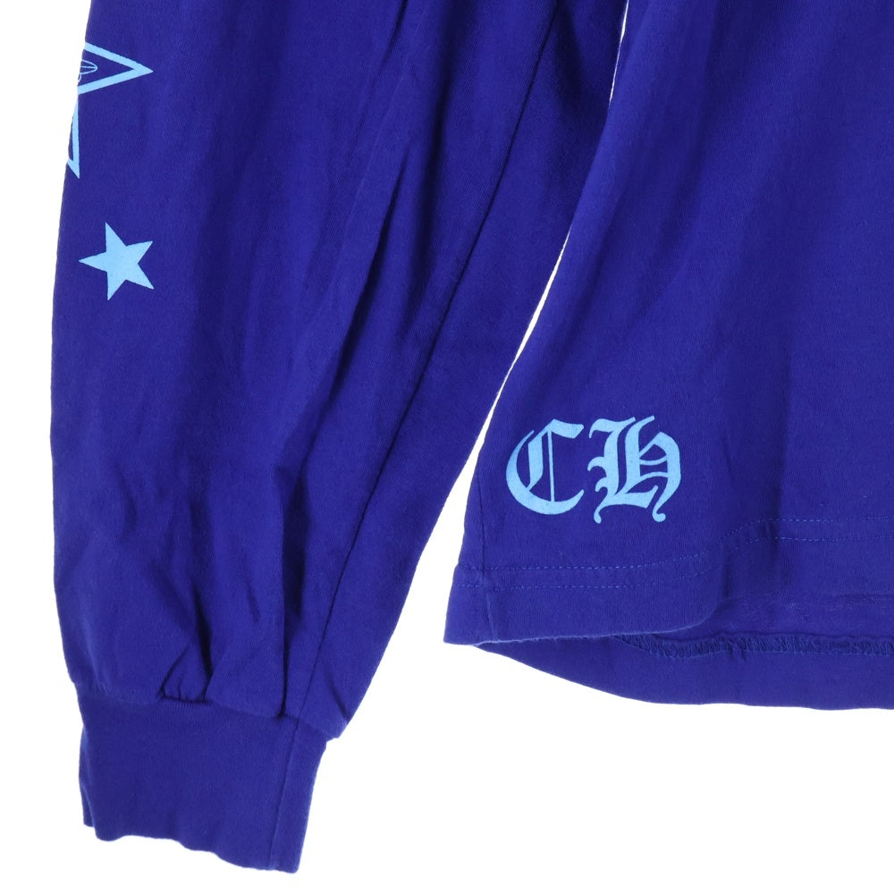 CHROME HEARTS(クロムハーツ) BLUE STAR LONG SLEEVE TEE バックスタープリントクルーネック長袖Tシャツ ブルー