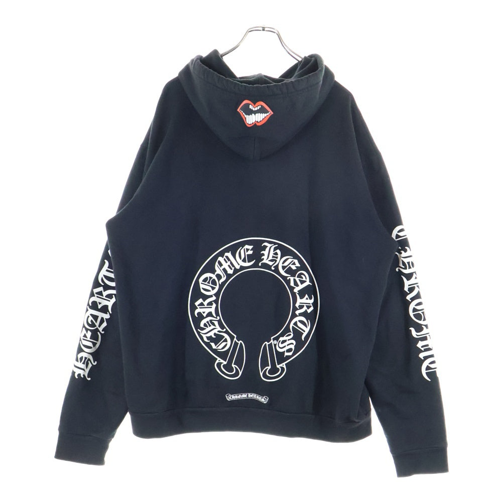 CHROME HEARTS(クロムハーツ) ×MATTY BOY Chomper Horseshoe Hoodie マッティボーイ チョンパーホースシュープリント プルオーバースウェットパーカー フーディー ブラック