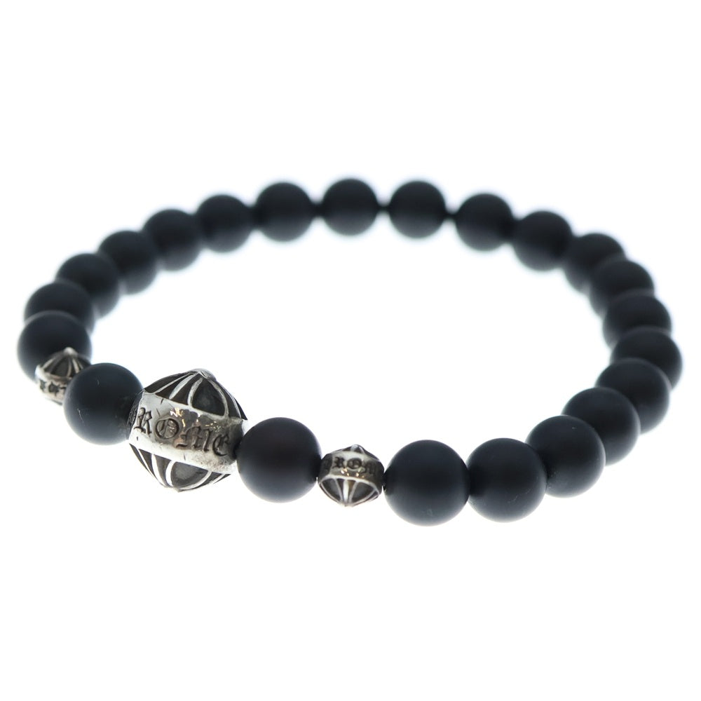 CHROME HEARTS(クロムハーツ) 8mm BEAD 8mmビーズブレス 8mmオニキスビーズブレスレット ブラック/シルバー