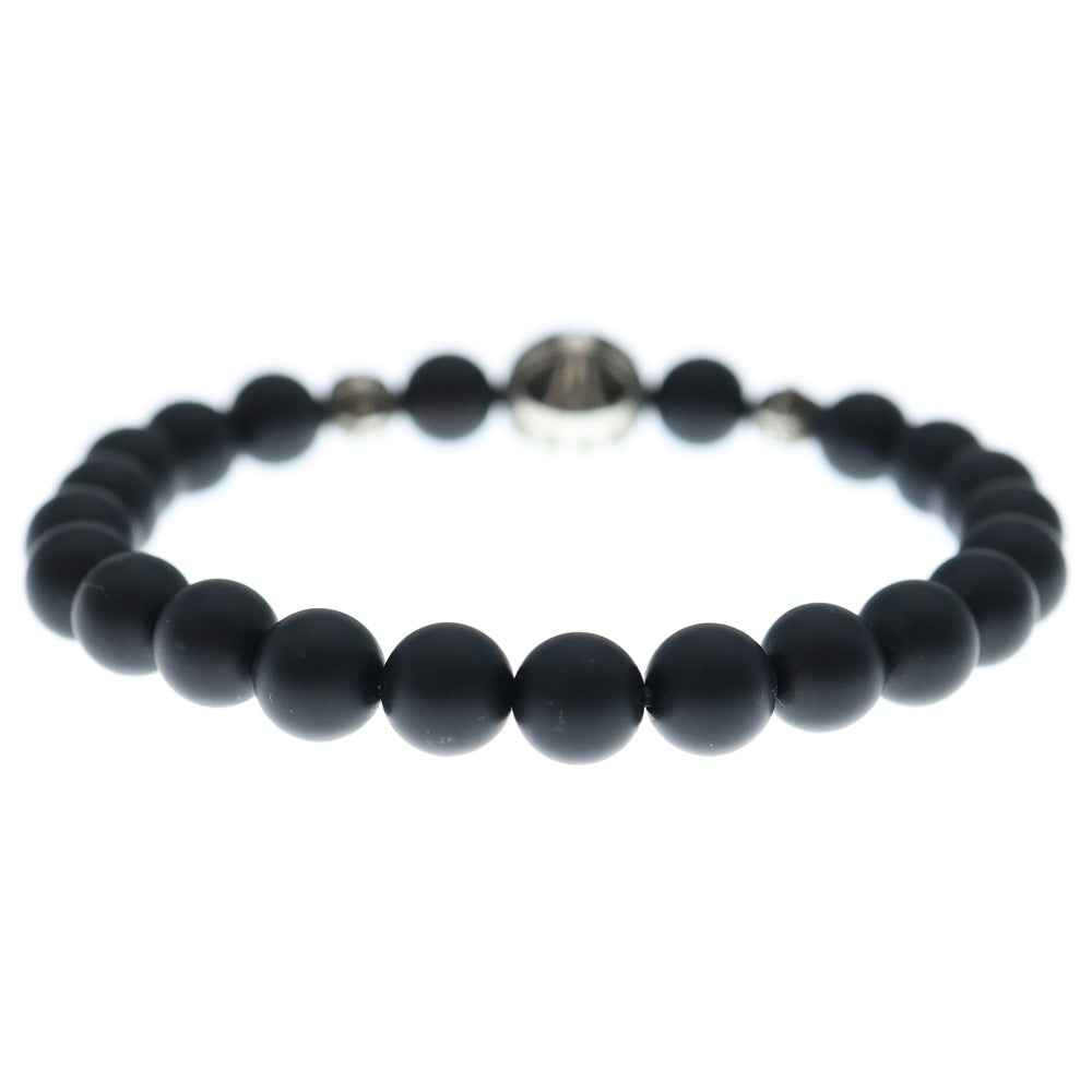 CHROME HEARTS クロムハーツ 8mm BEAD ビーズオニキスビーズブレスレット ブラック/シルバー CHROME HEARTS(クロムハーツ) 8mm BEAD 8mmビーズブレス 8mmオニキス